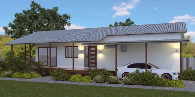 3 Bedroom + Carport House Plan