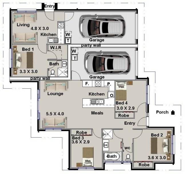granny flat with office